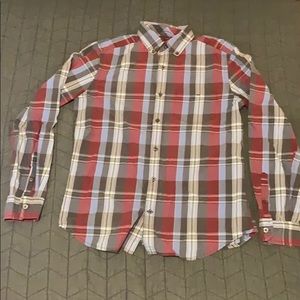 Gap plaid red, blue, grey, white button up